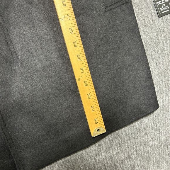 London Fog Coat Mens 40R Black Clark Classic Fit Overcoat Long Button Wool Blend - Picture 8 of 11